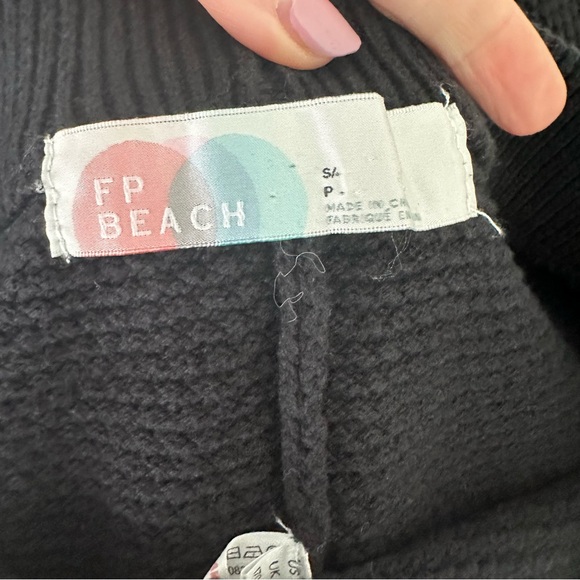 Free People fp Beach Knit Relaxed Flowy Pants Black - Picture 6 of 9